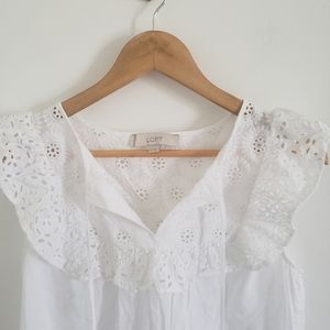 LOFT Eyelet Tassel Top Size Medium